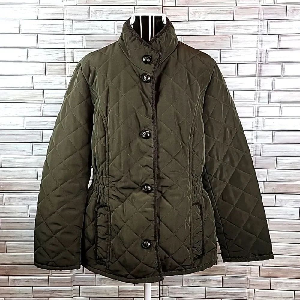 Braetan diamond quilted jacket - Olive Green Wpmens Size LP